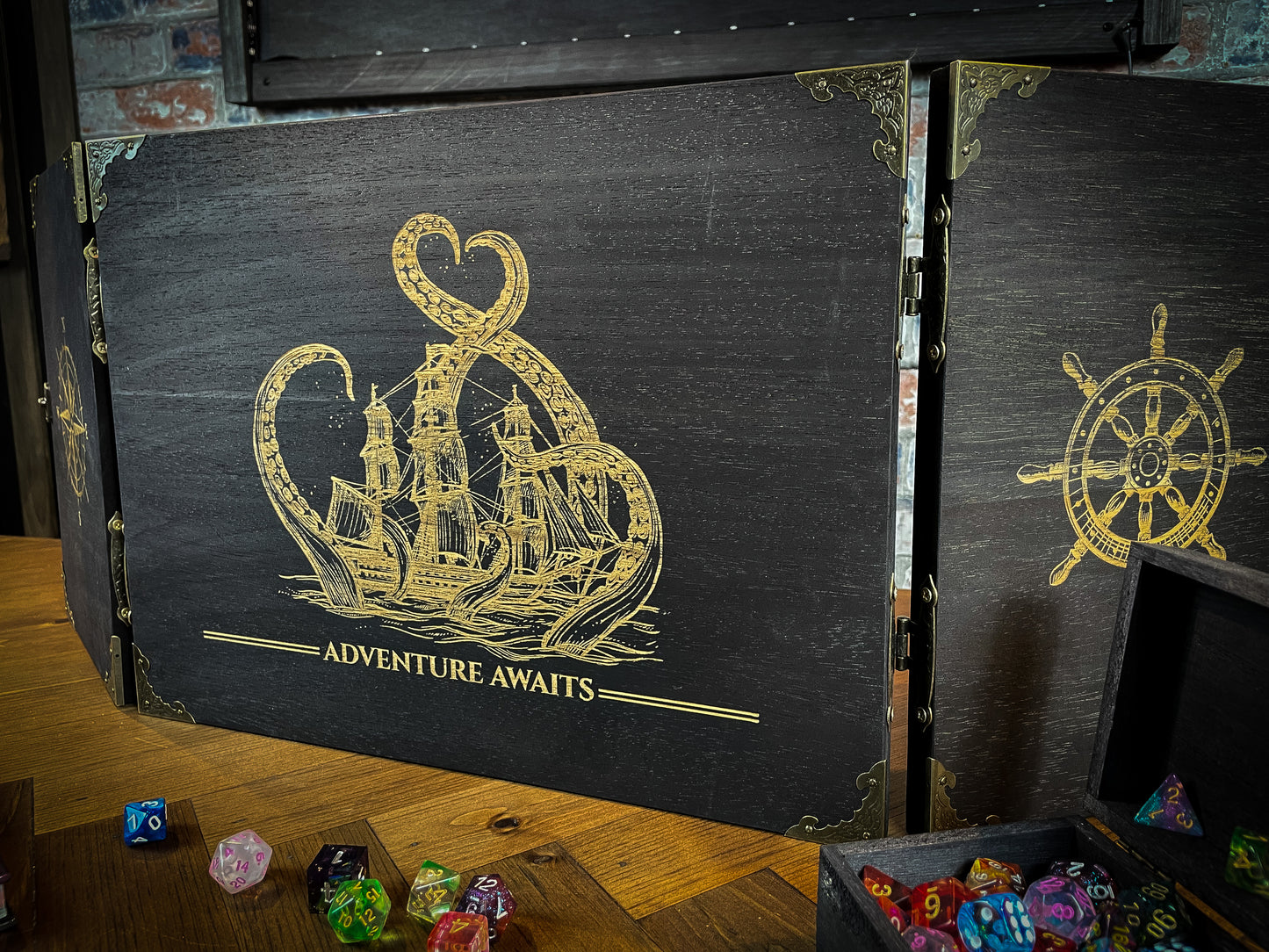Wooden Dungeon Master Screen - Nautical Theme