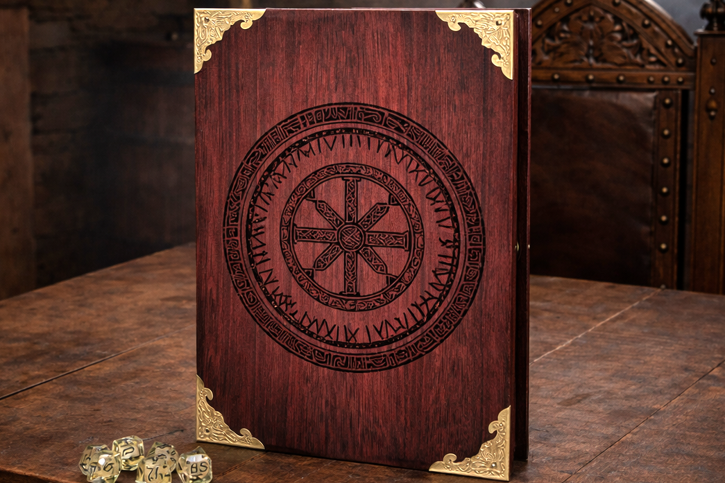 Norse Charred Ancient Dice and Storage Box