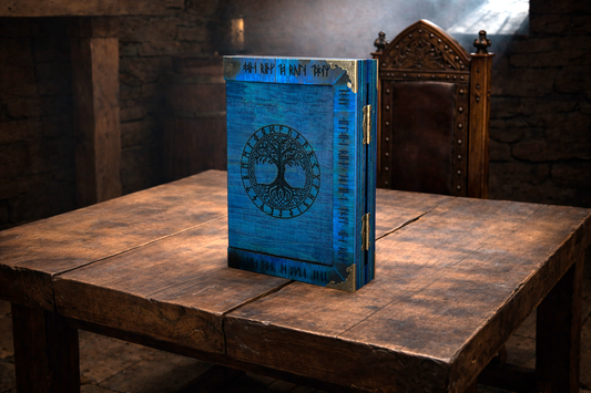 Viking Dungeon Master Screen: Wooden 4-Panel Folding DM Screen with Celtic Designs