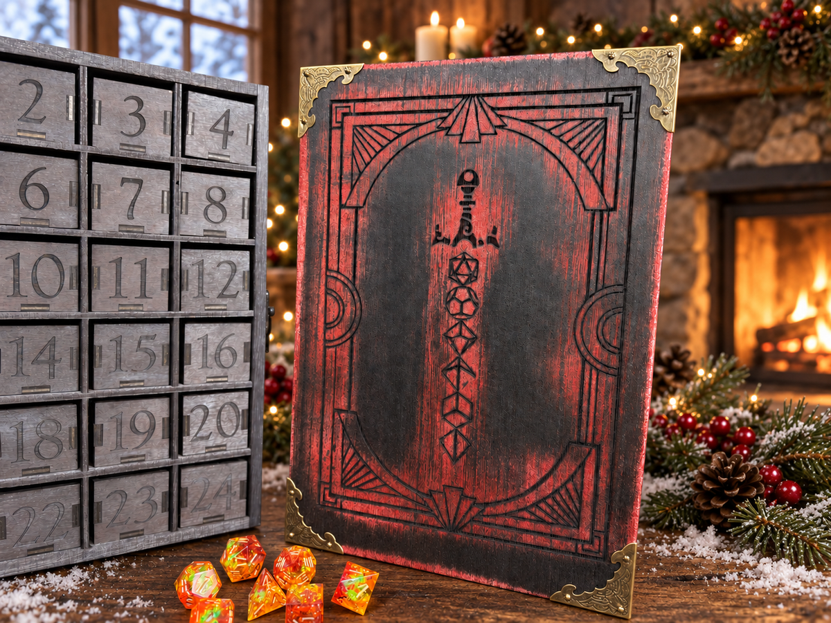 Dice Advent Calendar - Reusable Dice Tray and Dice Box - Colour Accent