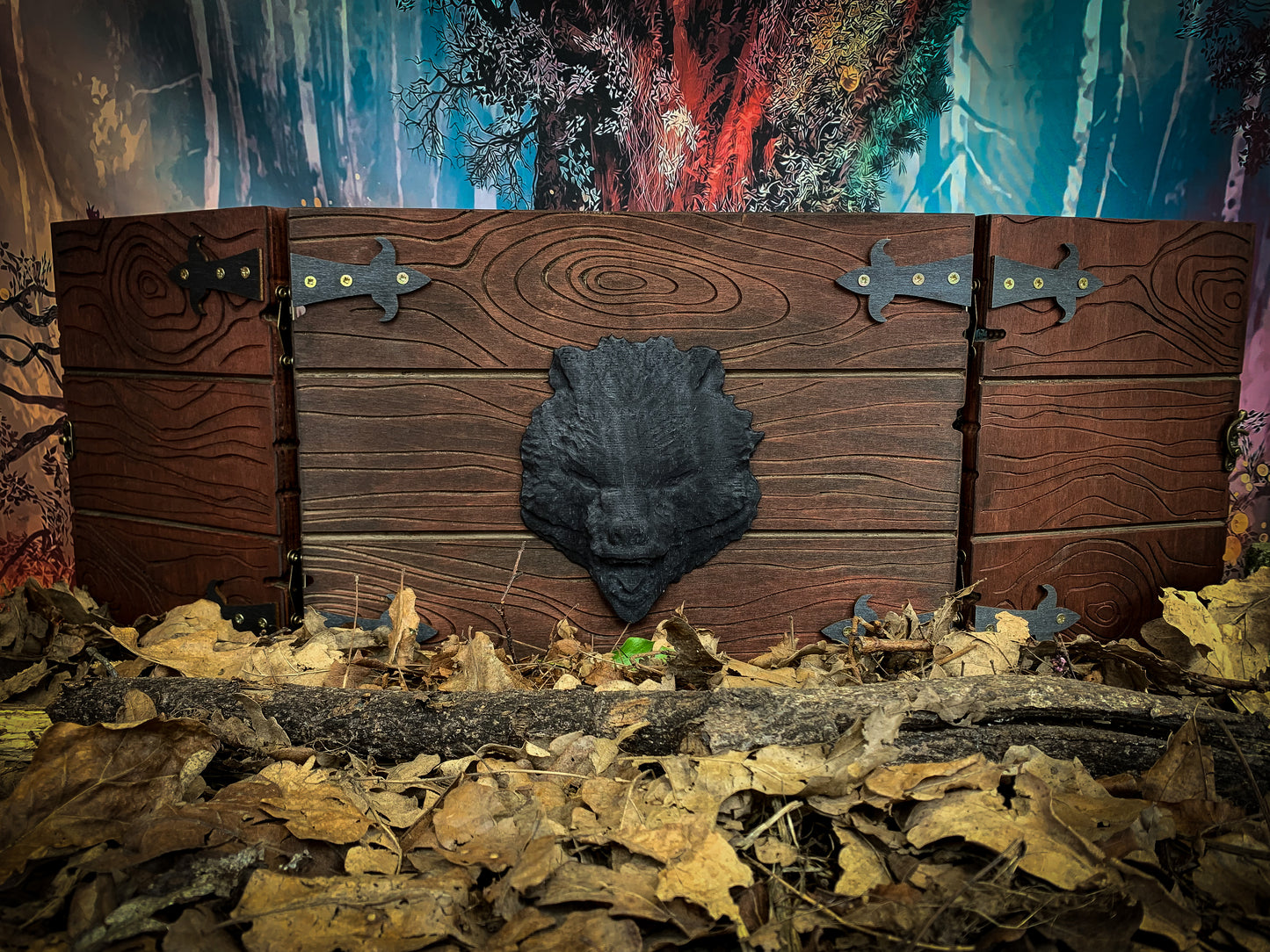 The Storytellers Screen - Wood Effect Dungeon Master Screen With 3D Carving
