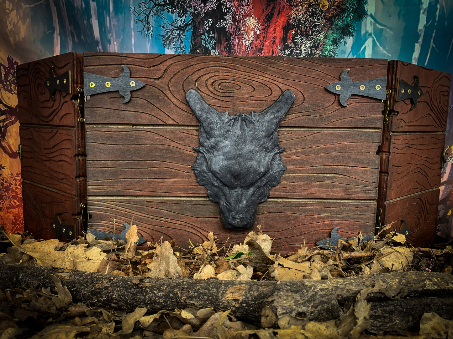 The Storytellers Screen - Wood Effect Dungeon Master Screen With 3D Carving