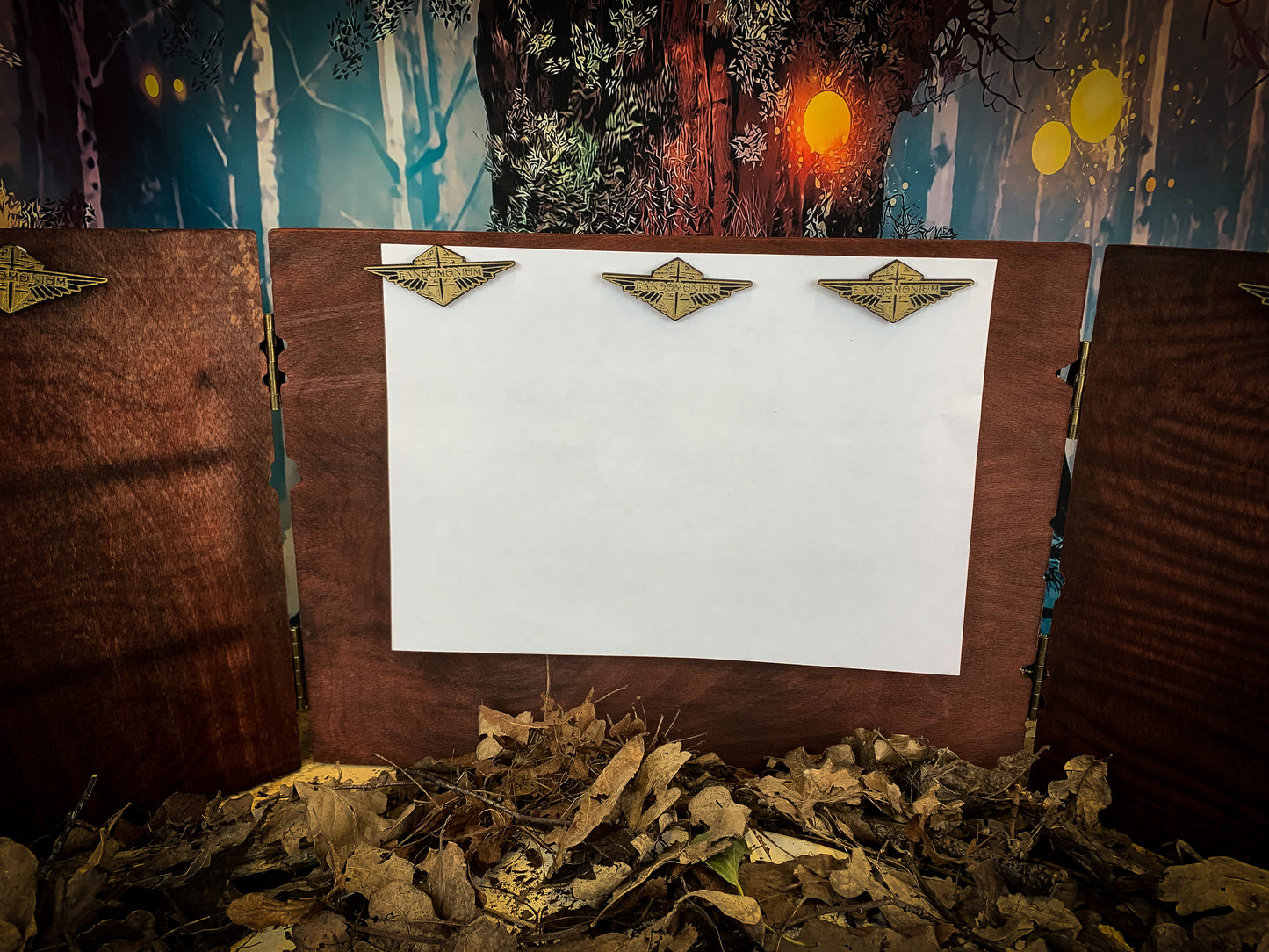 The Storytellers Screen - Wood Effect Dungeon Master Screen With 3D Carving