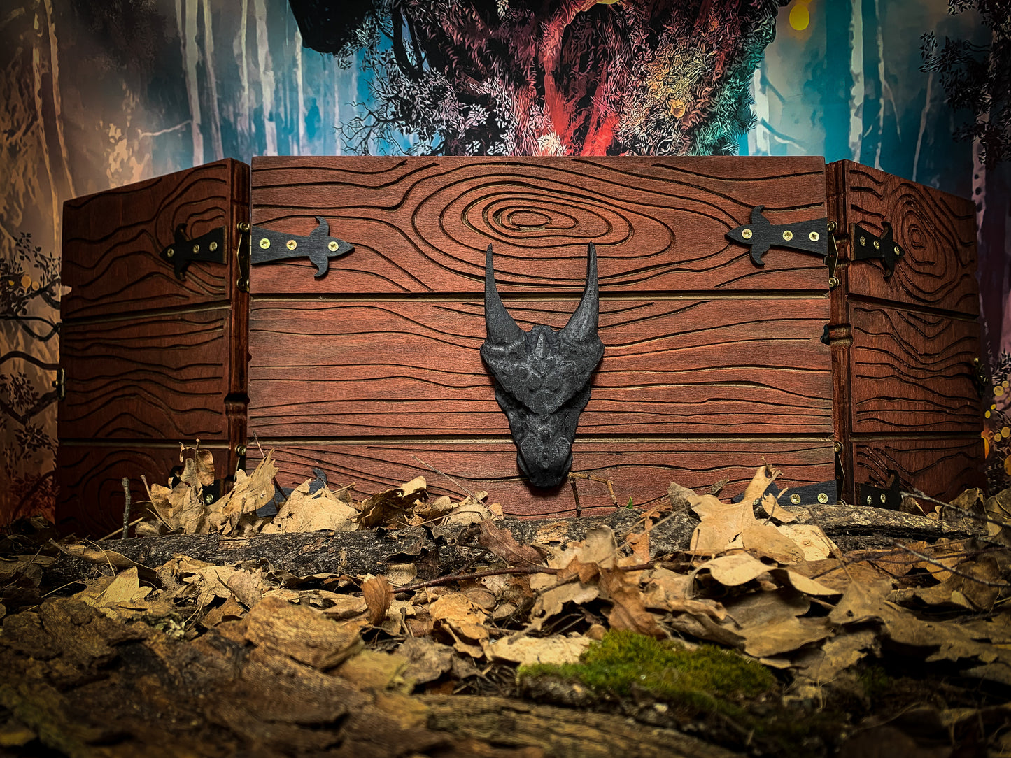 The Storytellers Screen - Wood Effect Dungeon Master Screen With 3D Carving