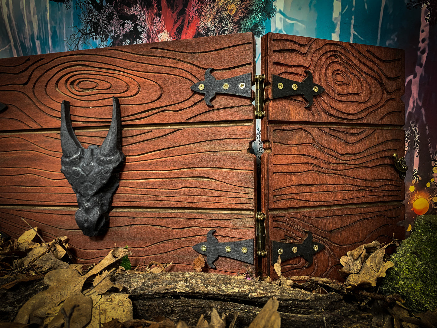 The Storytellers Screen - Wood Effect Dungeon Master Screen With 3D Carving