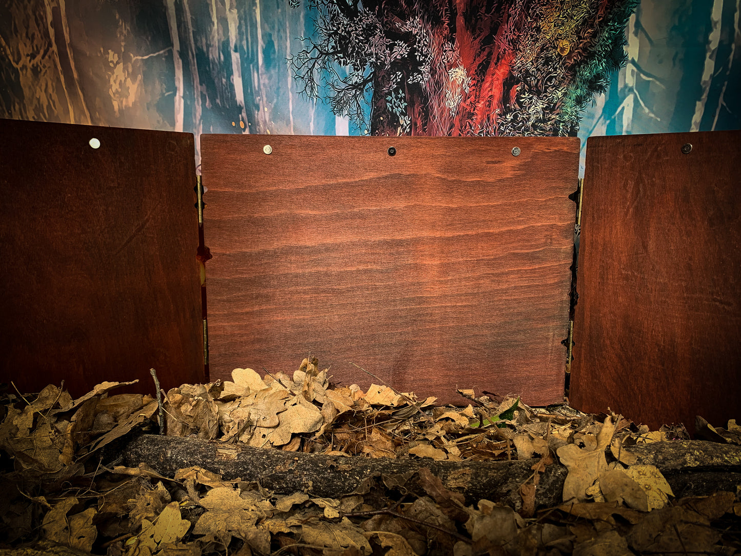The Storytellers Screen - Wood Effect Dungeon Master Screen With 3D Carving