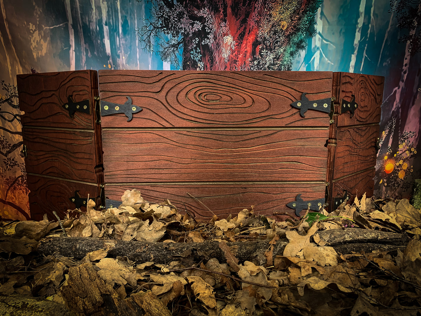 The Storytellers Screen - Wood Effect Dungeon Master Screen With 3D Carving