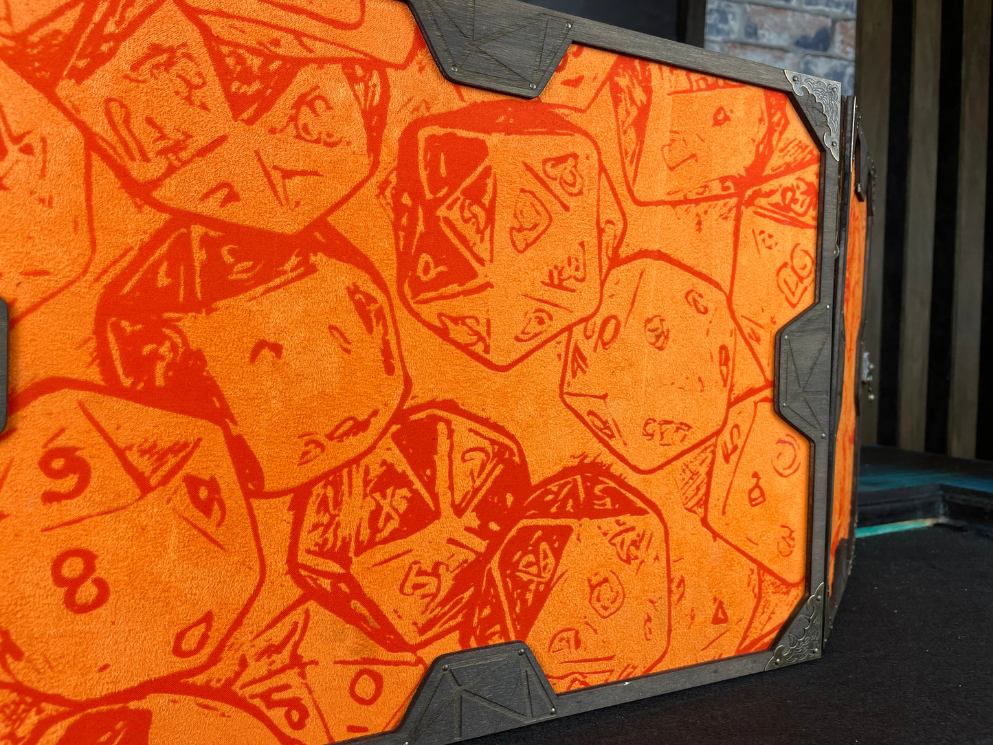 Roll The Dice Dungeon Master Screen is a must-have for any tabletop gaming enthusiast. Crafted from high-quality wood and engraved with intricate designs, this screen is both sturdy and visually stunning. Ideal for tabletop gaming, Dungeons and Dragons, Pathfinder and many other TTRPG's