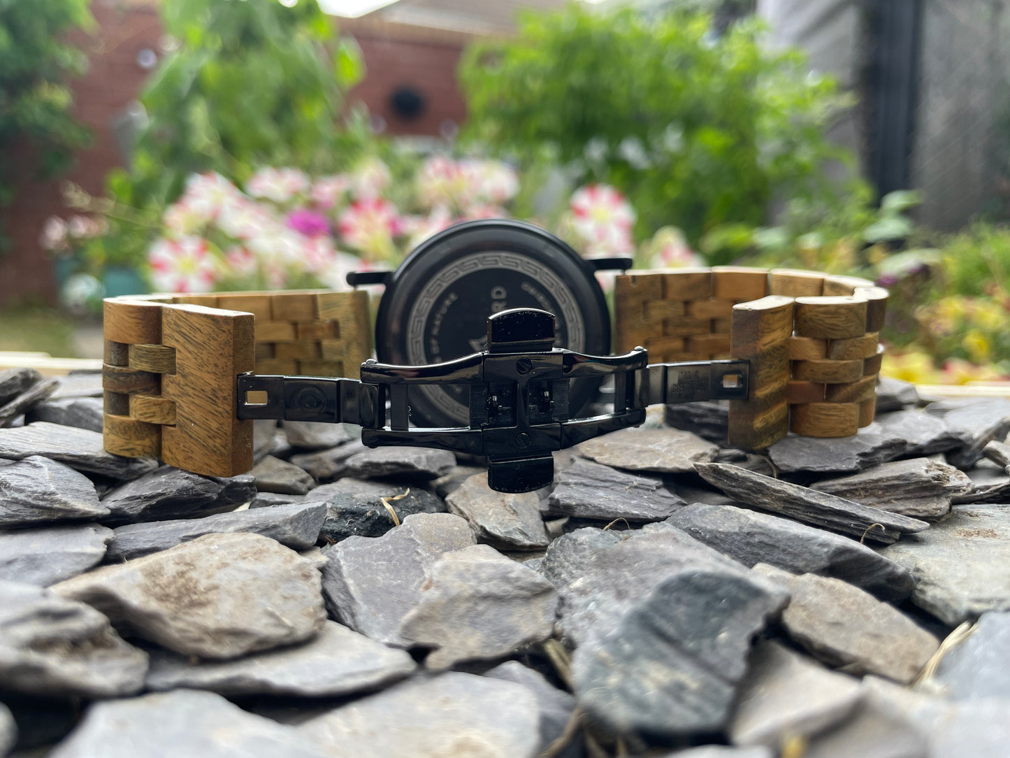 Walnut Interlocking Strap Self Winding Wooden Eco Watch