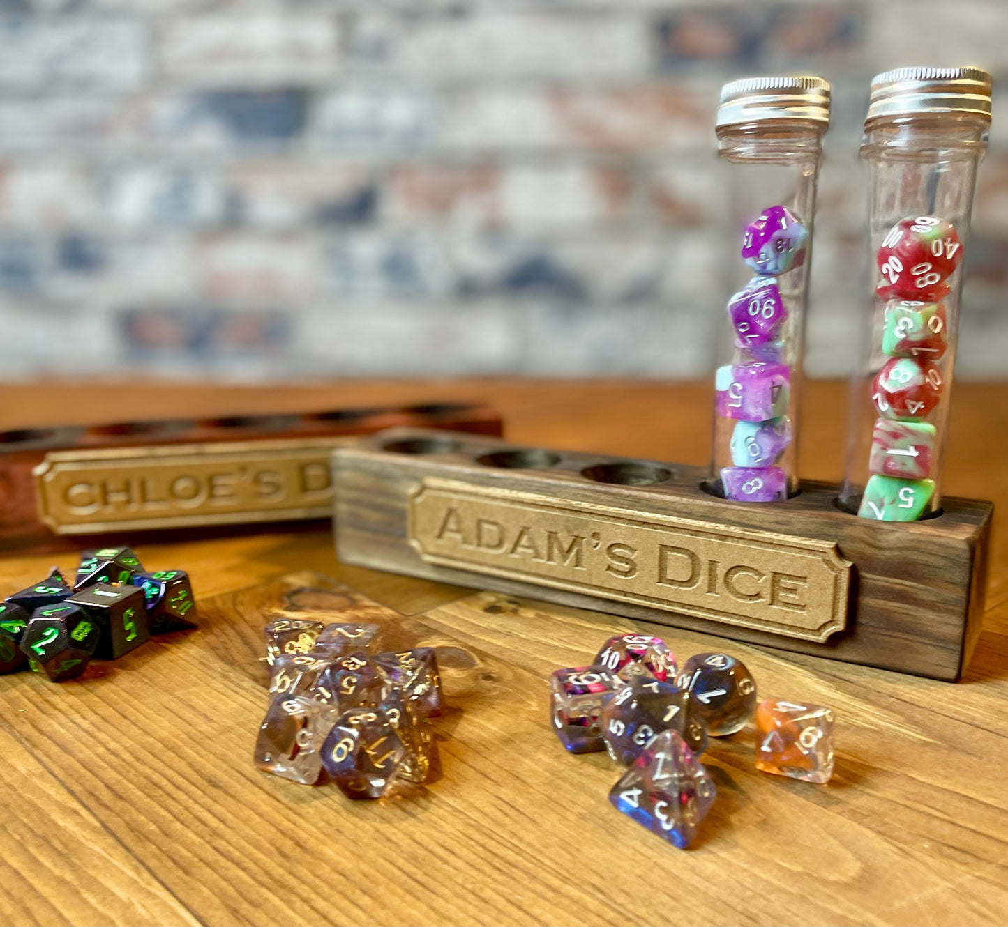 Dice Tube Storage With Personalised Stand