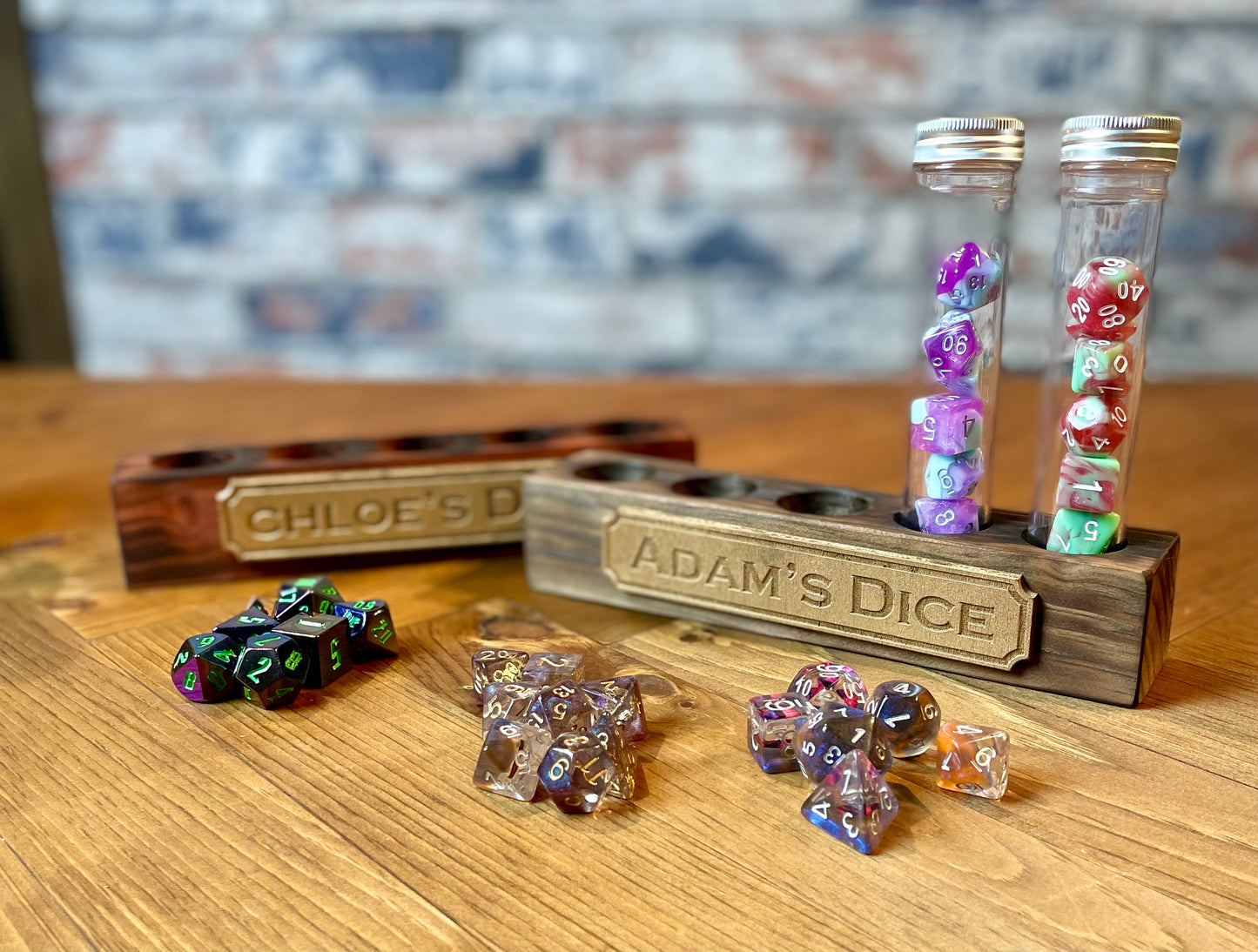 Dice Tube Storage With Personalised Stand