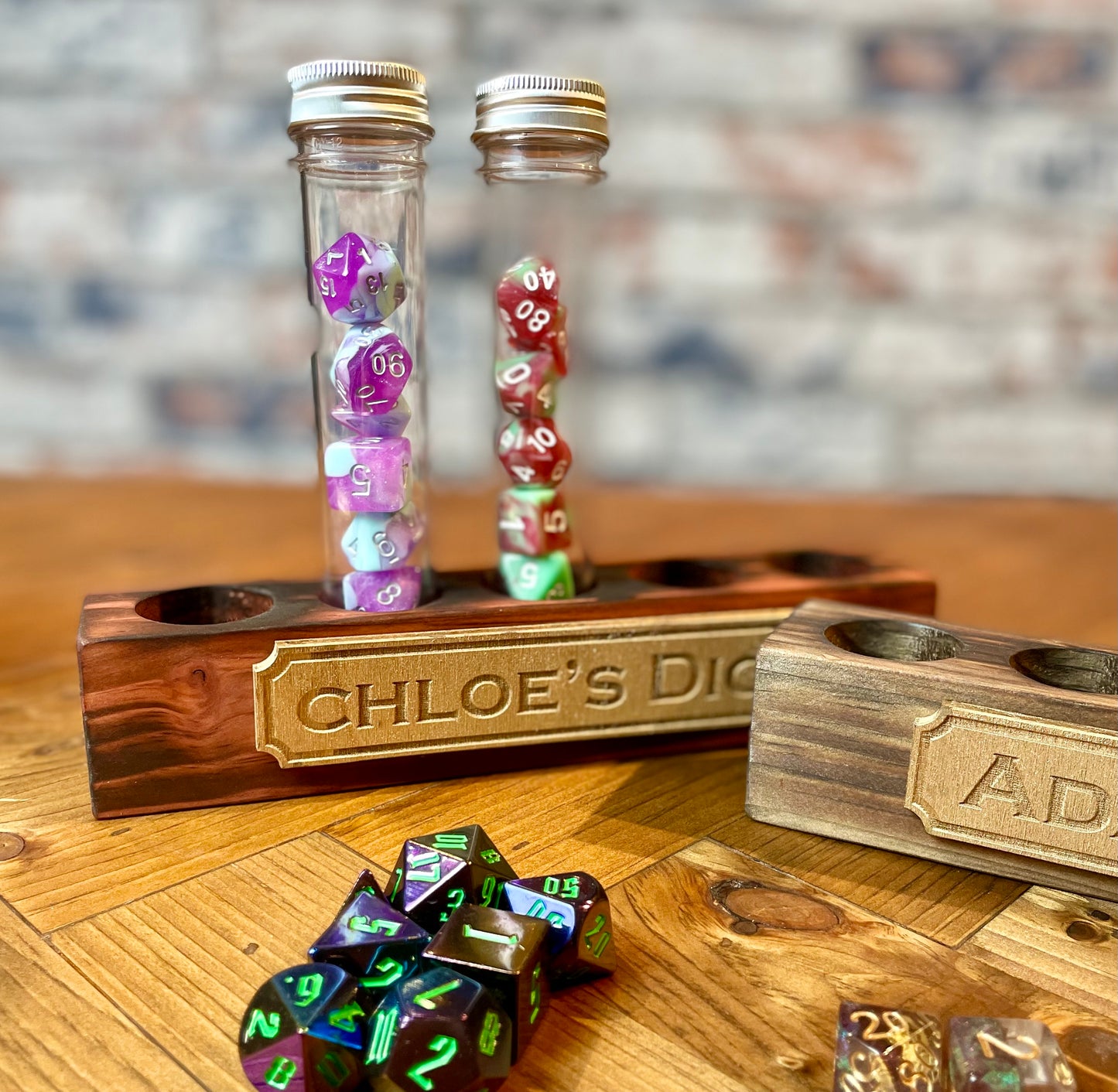 Dice Tube Storage With Personalised Stand