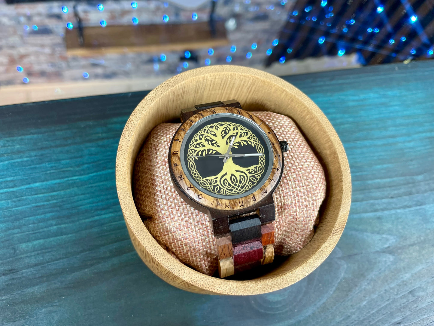 Norse Viking Style Wooden Watch | Personalised Viking Watch | Yggdrasil Watch
