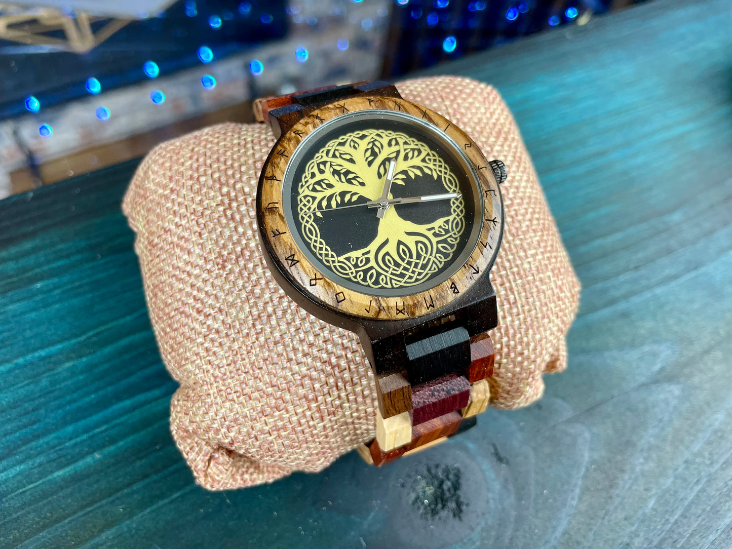Norse Viking Style Wooden Watch | Personalised Viking Watch | Yggdrasil Watch
