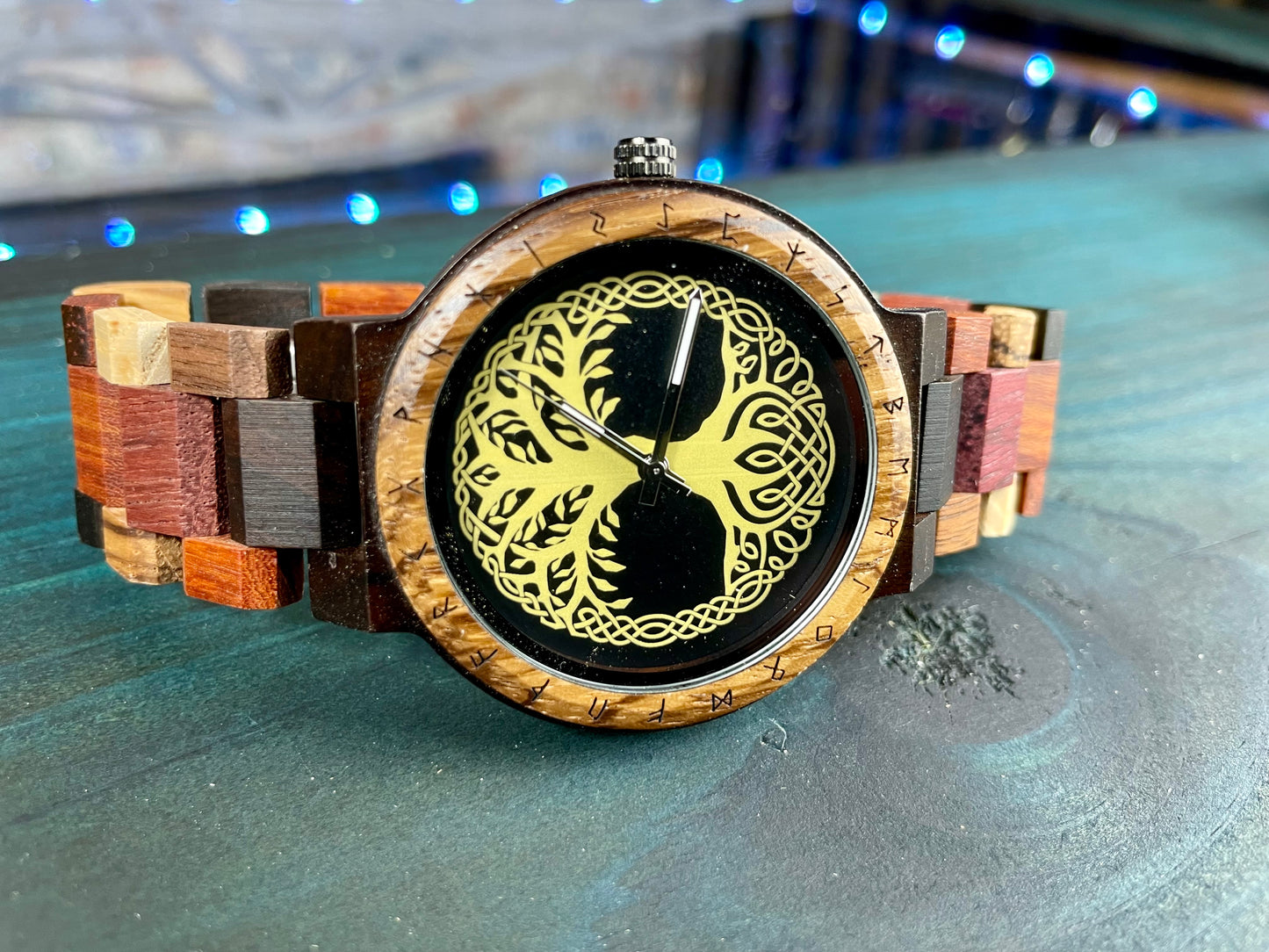 Norse Viking Style Wooden Watch | Personalised Viking Watch | Yggdrasil Watch