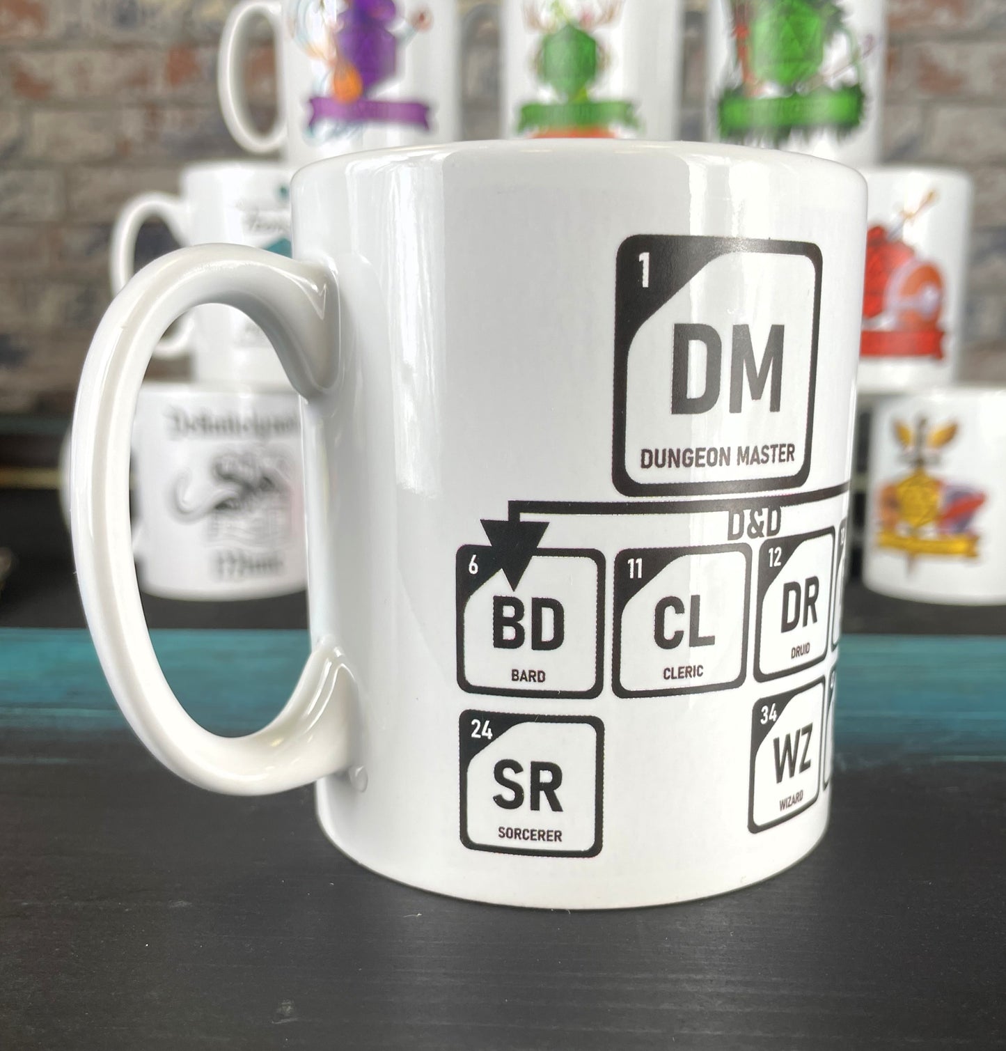 D&D Periodic Table Ceramic Mug
Drink to the elements of D&D - the classes and of course; the DM!
Free UK Delivery by Fandomonium