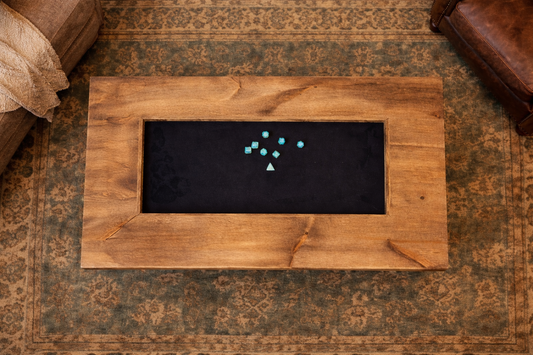 Solid wood coffee table sized tabletop gaming table.
Made by hand to order from solid wood with a recessed playing area. Perfect for tabletop games, jigsaws, card games and so many more table top and role playing games.