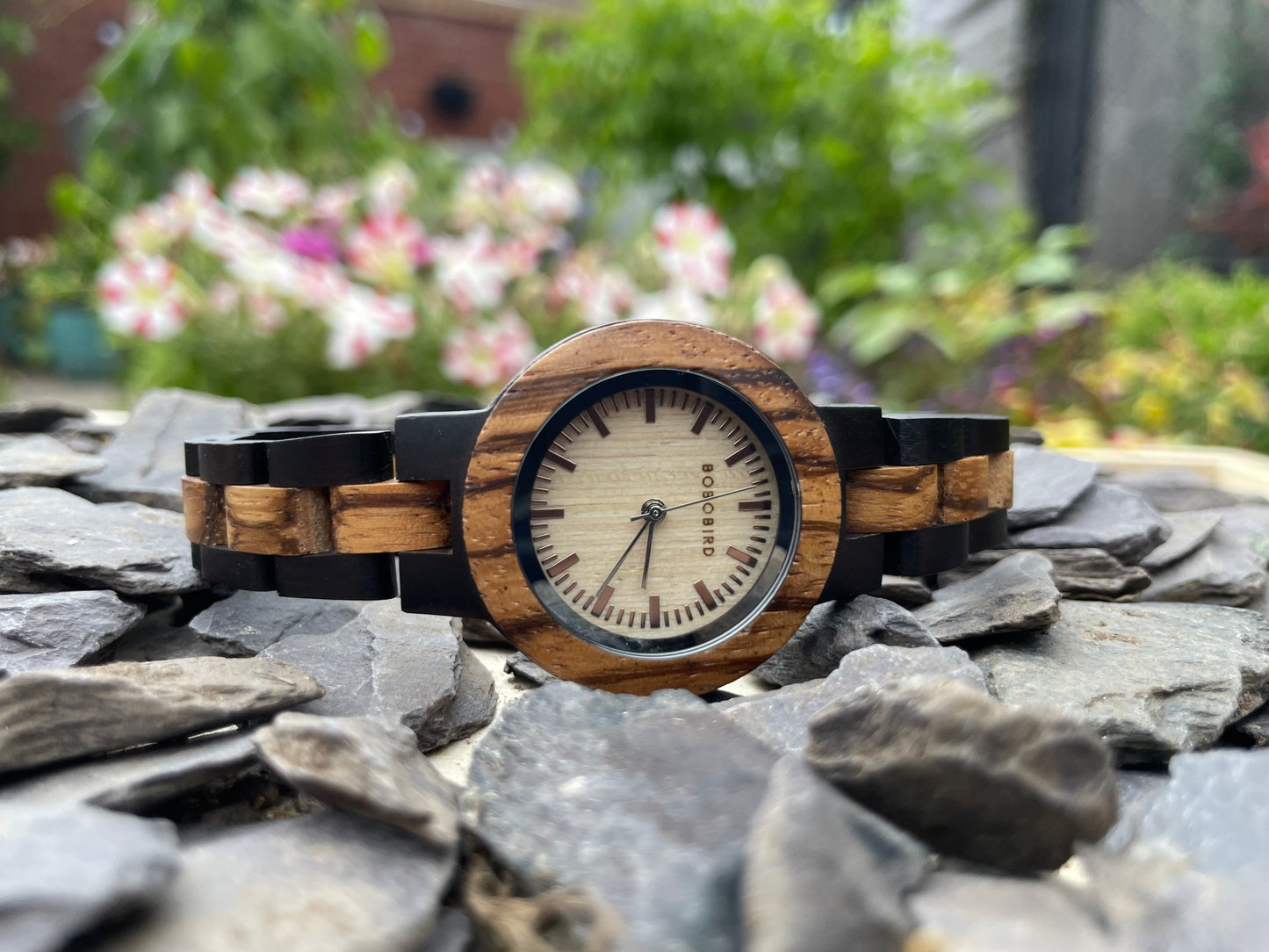 Zebrano and Walnut Wooden Ladies Eco Watch
Made from solid wood; these watches are both comfortable to wear and a unique timepiece.