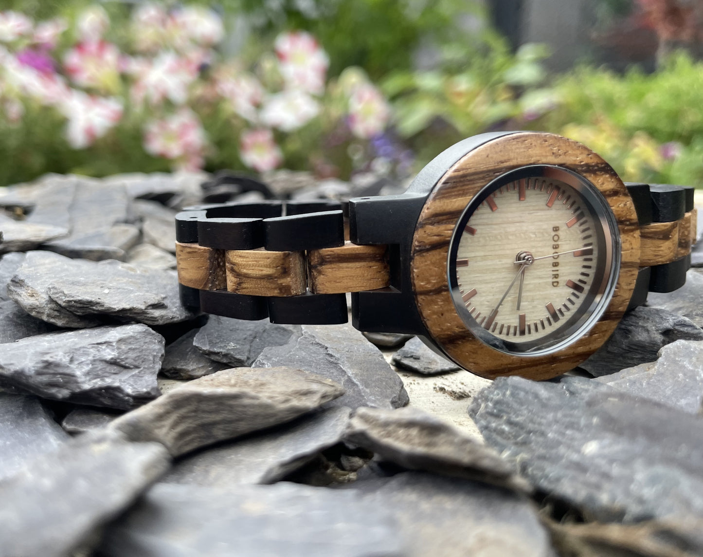 Zebrano and Walnut Wooden Ladies Eco Watch
Made from solid wood; these watches are both comfortable to wear and a unique timepiece.