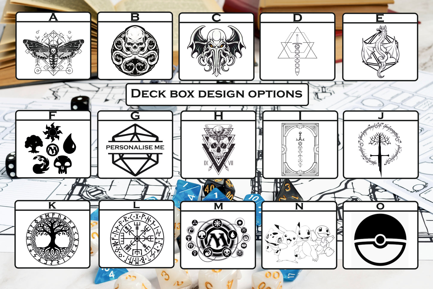 Large Wooden Deck and Storage Box | Personalised Trading Card Box - Holds 1200+ Cards