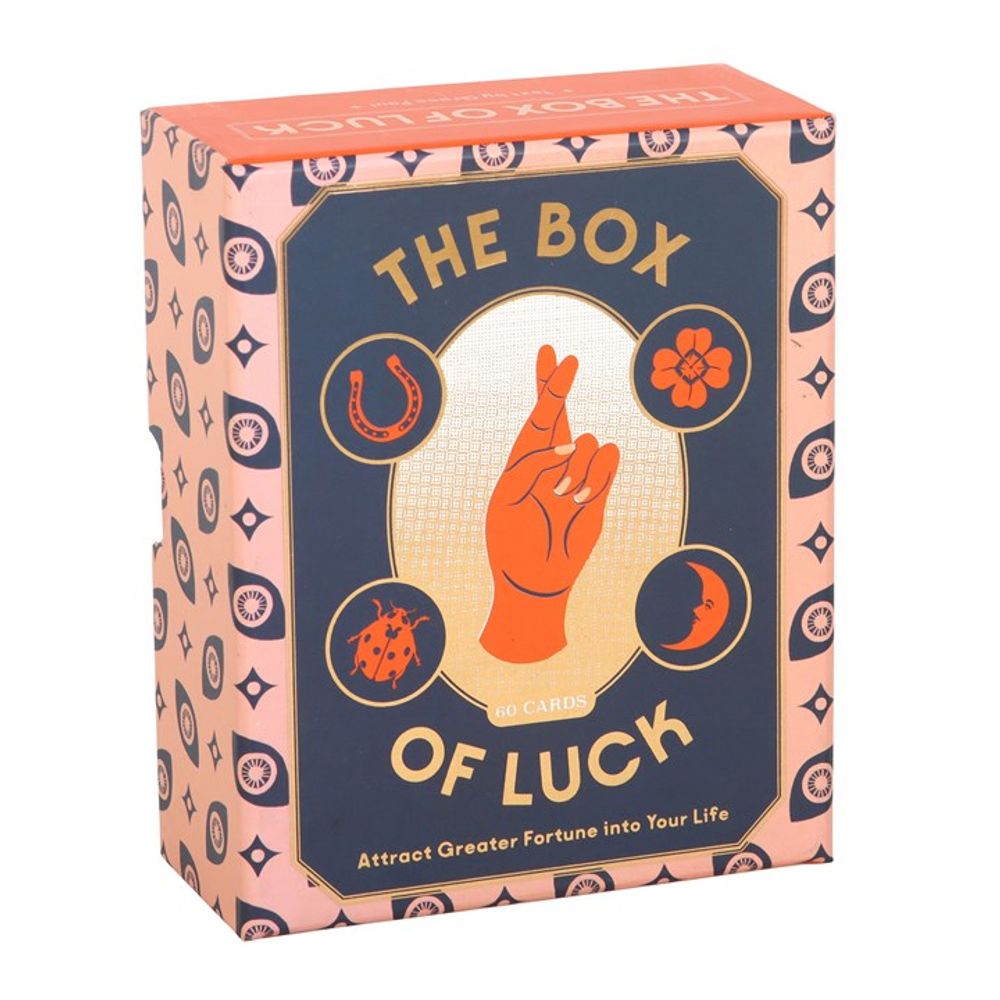 The Box of Luck Tarot Cards Worried about an interview? Want to ace a presentation? Or perhaps you've got the jitters about a first date? Let The Box of Luck help you attract greater fortune and positive energy into your life with 60 good luck symbols from all around the world. Invite more luck into your life or gift good fortune to a friend with this beautifully packaged boxed set of cards, complete with booklet and lucky fortunes. Free UK delivery from Fandomonium