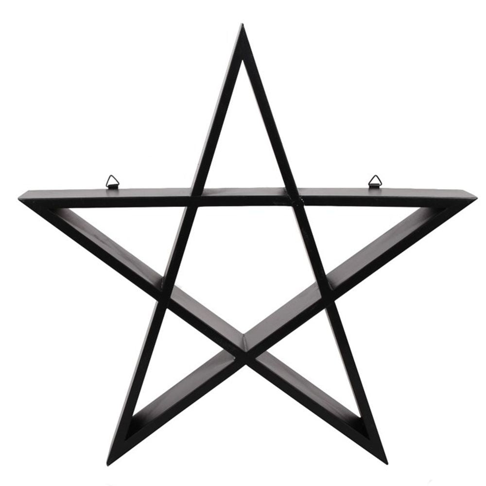 Pentagram Wall Shelf Impressive black Pentagram wall art with two hooks on the reverse ready for hanging. Free UK delivery by Fandomonium