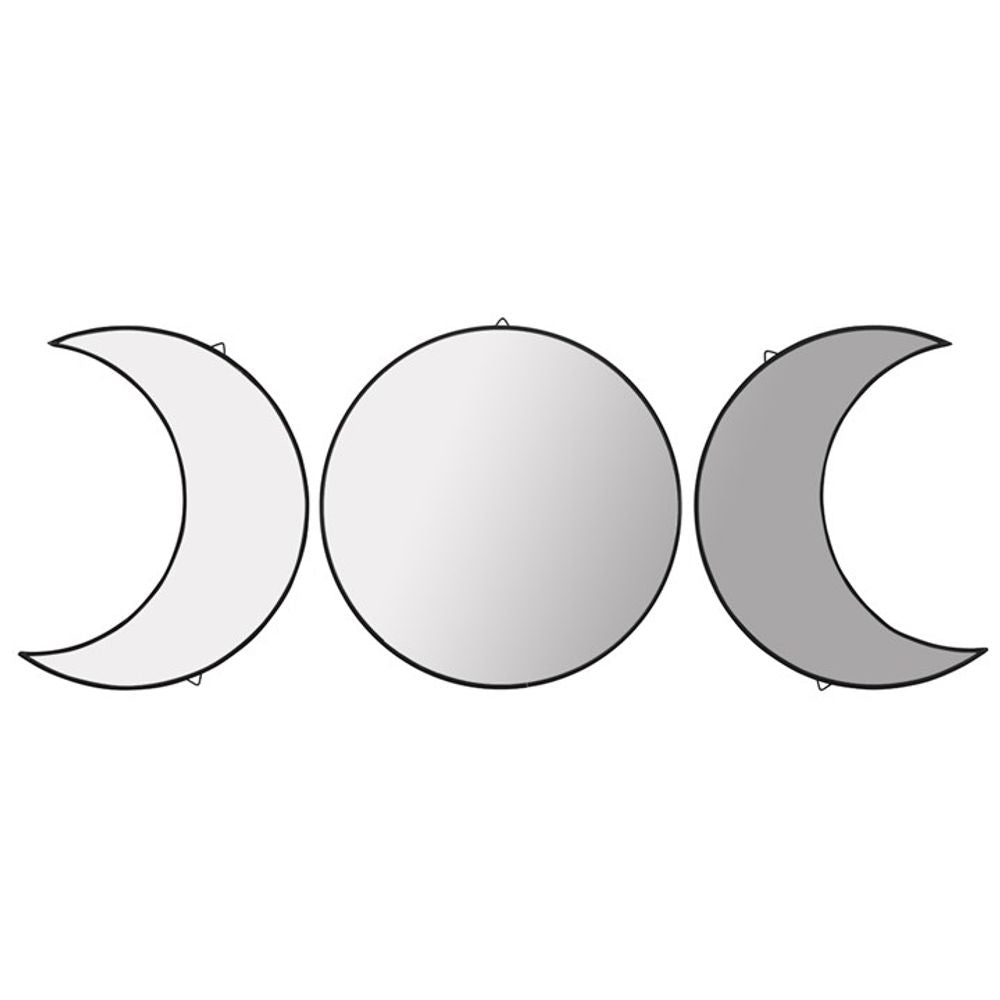 Triple Moon Wall Mirror This three-piece triple moon mirror is sure to catch everyone's attention when hung on a wall. Hang the three mirrors together for the triple moon design or split them up to add celestial details throughout the home. Free UK delivery by Fandomonium