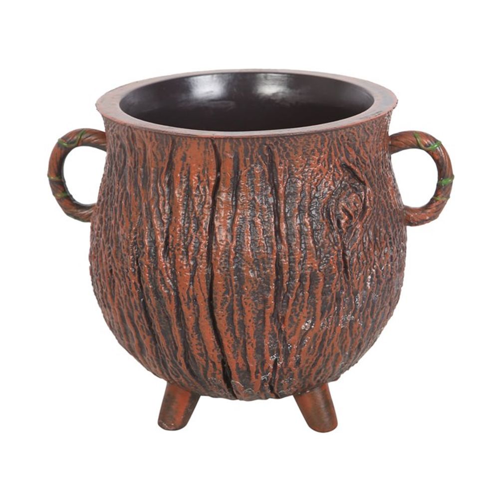 Pentagram Bark Effect Resin Cauldron Plant Pot Grow herbs and special plants in this unique cauldron shaped plant pot complete with rustic bark-effect finish and pentagram design. Whether you want to place it on the windowsill in your kitchen or out in the garden, this magic-inspired planter is sure to bring a spell of good luck and help to protect budding plants as they grow. Free UK delivery by Fandomonium