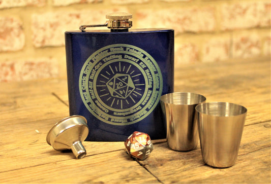 Engraved Personalised Hip Flask Flask - Choice of Colours and Designs