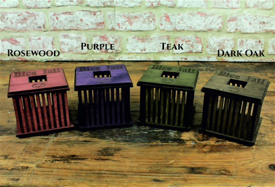 Handmade wooden dice jail in a variety of colours. Perfect for dungeons and dragons, tabletop gaming, rpg's and dice games. Free Delivery by Fandomonium