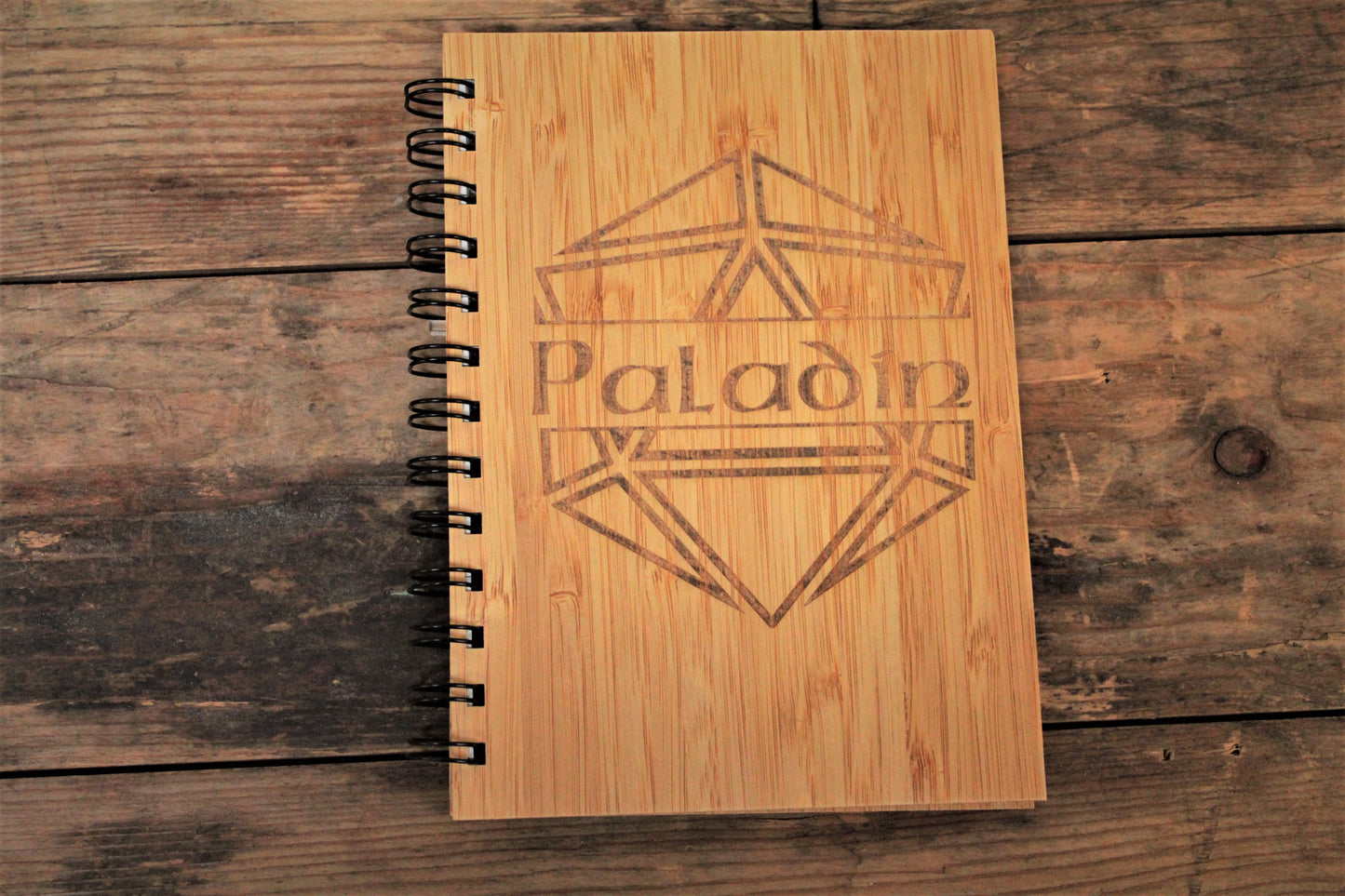 Personalised Engraved D20 Bamboo Notebook