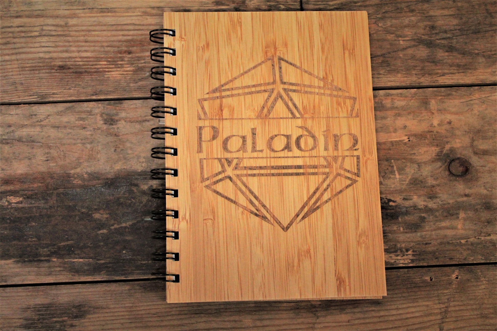 Personalised Engraved D20 Bamboo Notebook