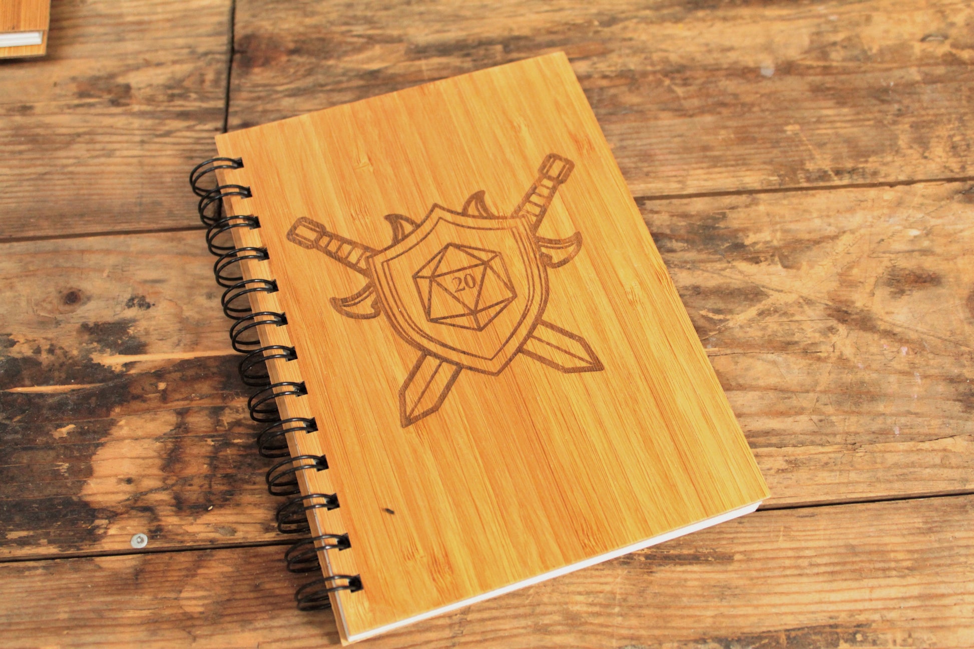 D20 Sigil engraved bamboo notebook by Fandomonium