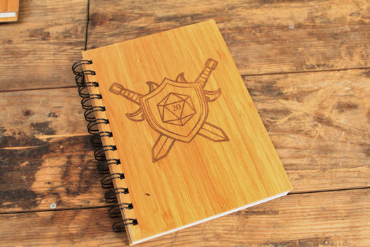 D20 Sigil engraved bamboo notebook by Fandomonium