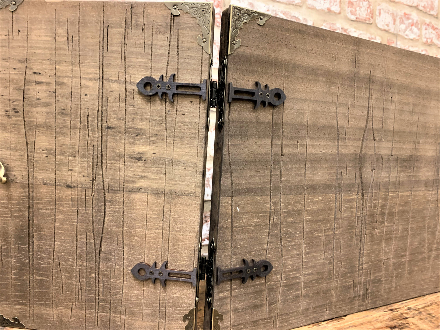 Distressed Wood Effect Dungeon Master Screen With 3D Carving