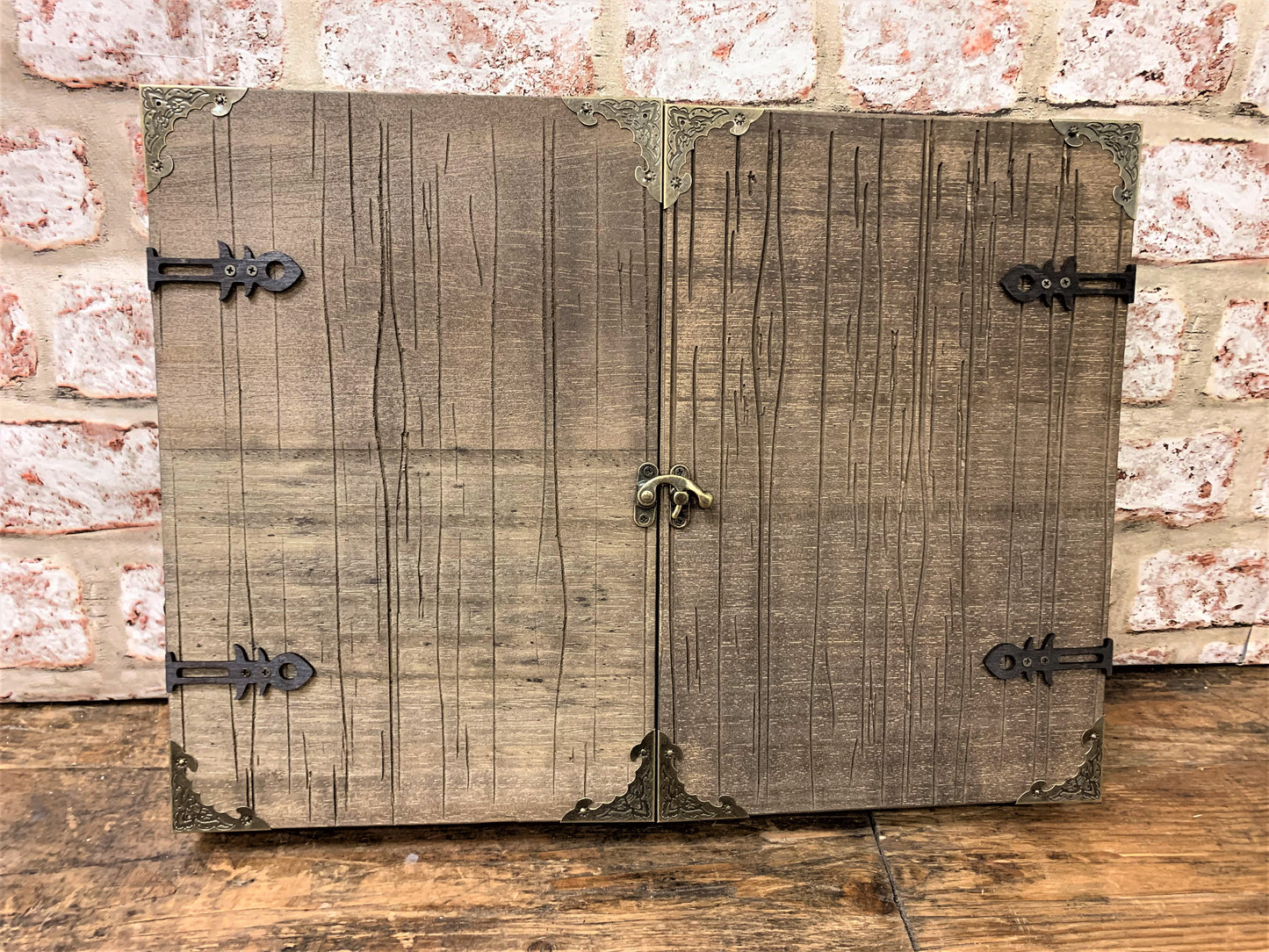 Distressed Wood Effect Dungeon Master Screen With 3D Carving