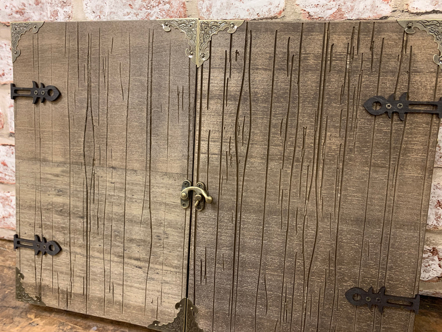 Distressed Wood Effect Dungeon Master Screen With 3D Carving