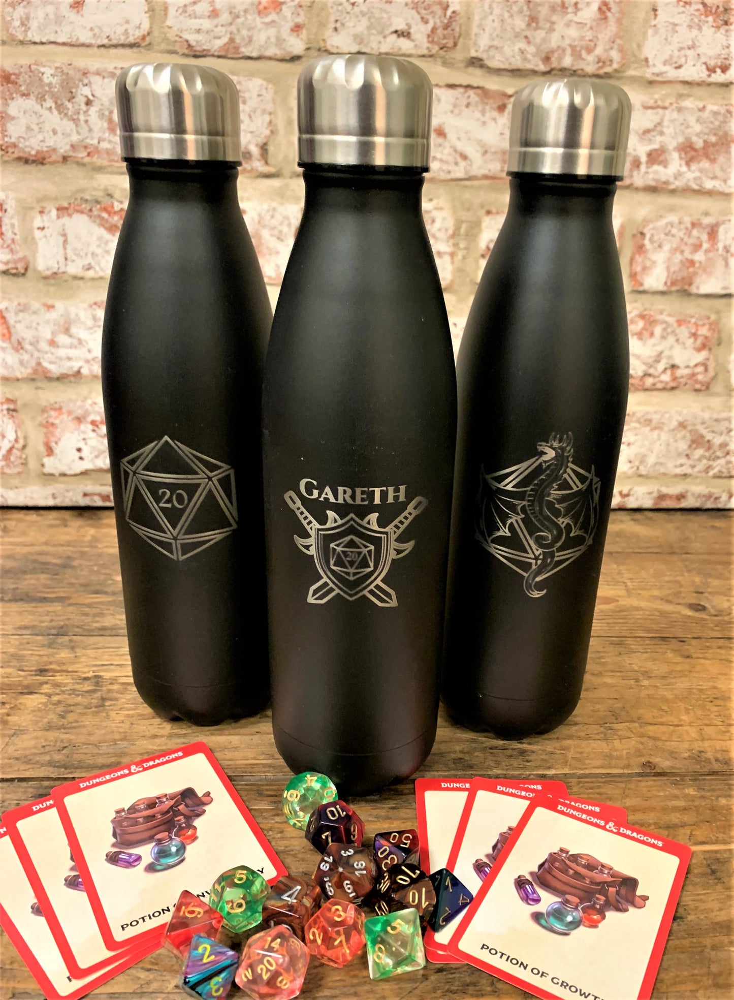 Personalised D&D Engraved Stainless Steel Reusable Water Bottle