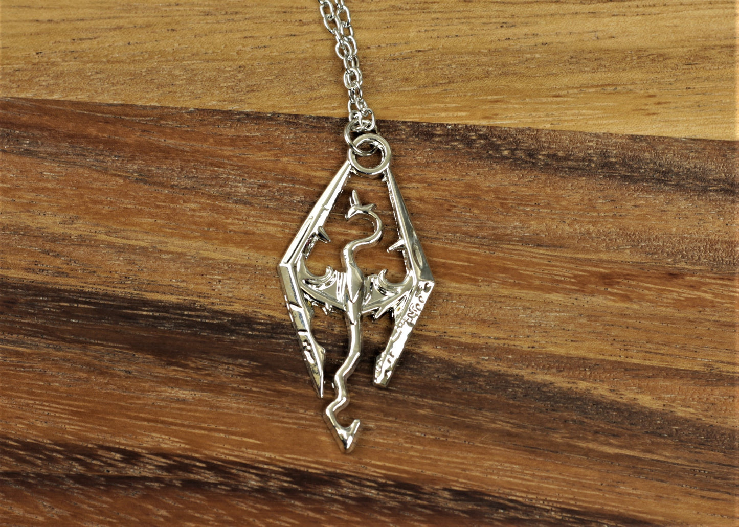 Metal Skyrim Dragon Symbol Pendant Necklace