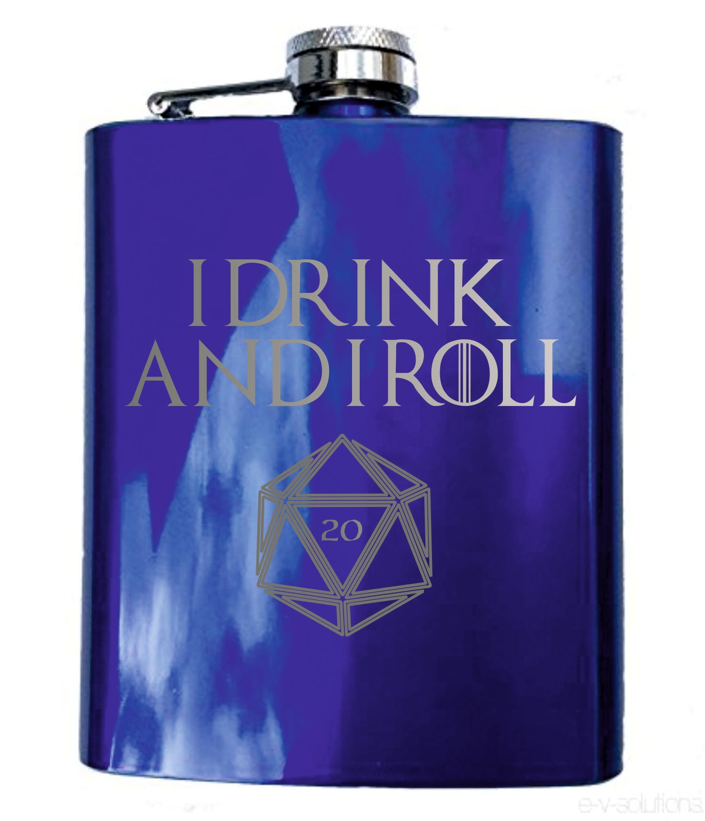 I Drink and I Roll 20 Game of Thrones and Dungeons and Dragons Inspired Hip Flask Set by Fandomonium