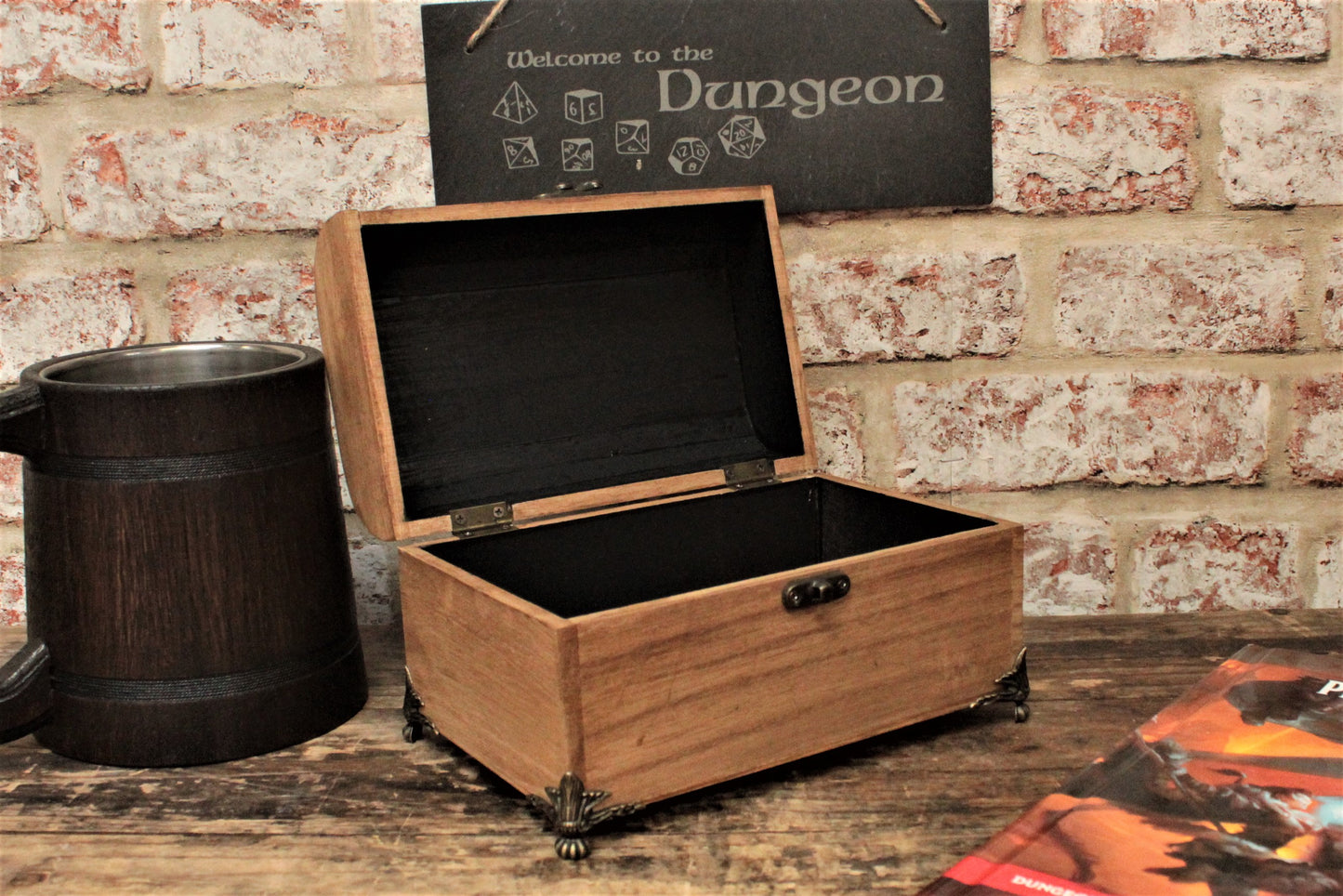 Engraved Treasure Chest Dice Box With Feet By Fandomonium