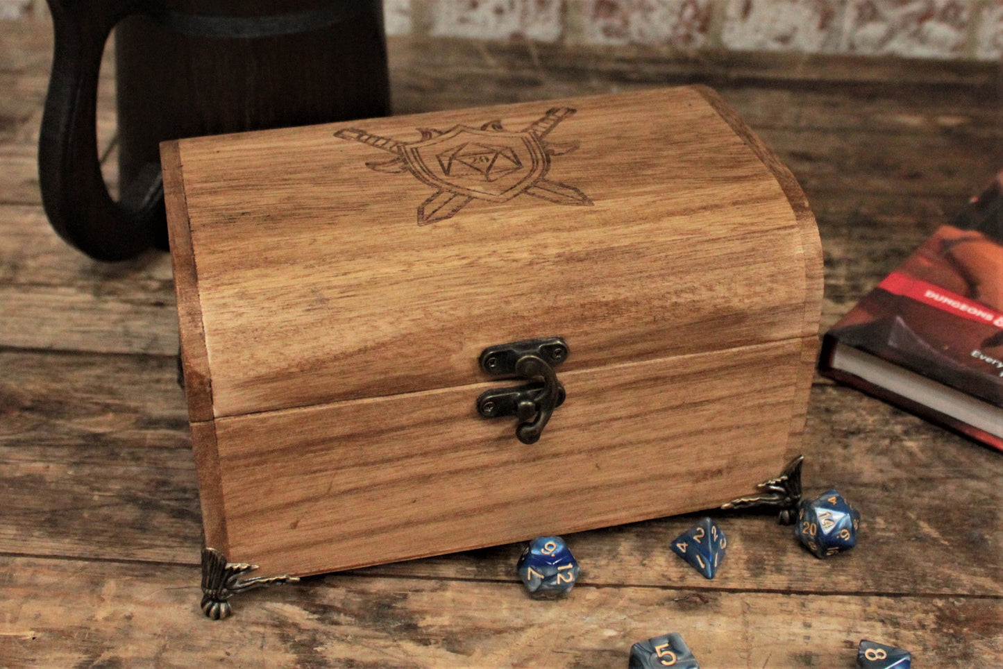 Engraved Treasure Chest Dice Box With Feet By Fandomonium