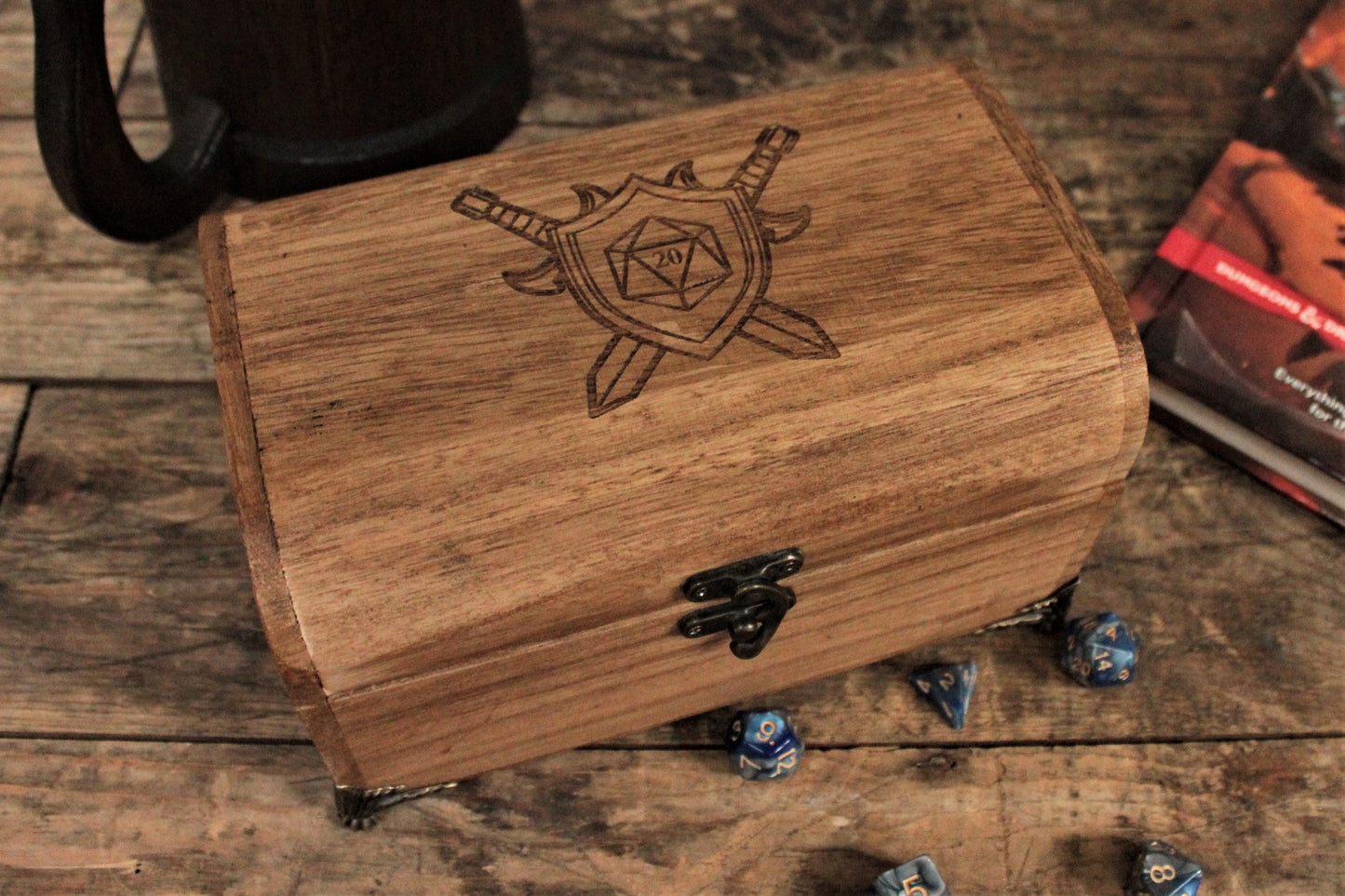 Engraved Treasure Chest Dice Box With Feet By Fandomonium
