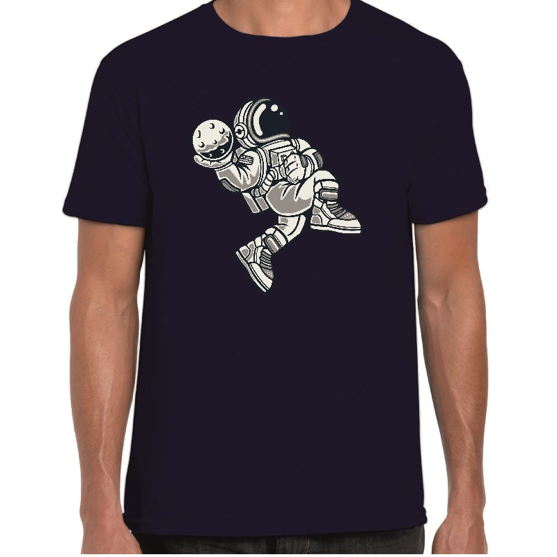 Basketball Spaceman Cartoon t-shirt