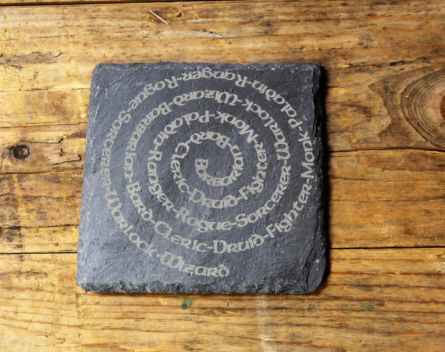 D&D 'Character Swirl' Engraved Slate Coaster