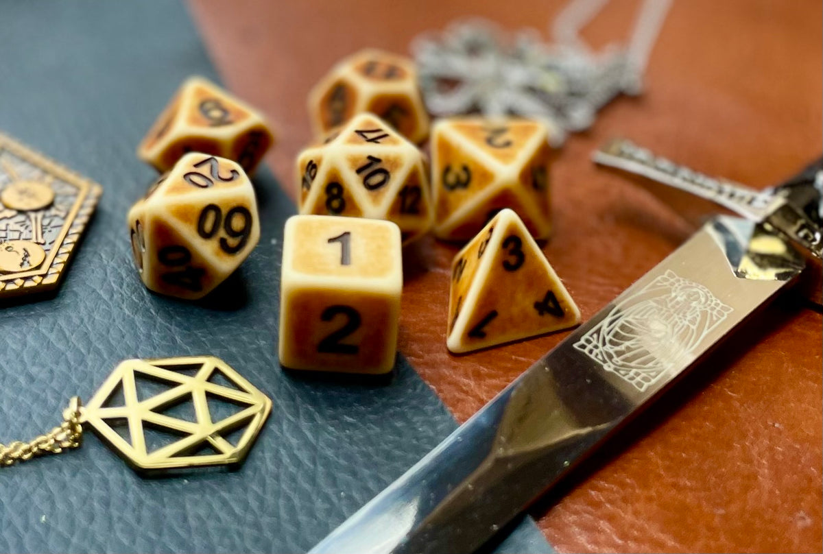 Ancient Bone Polyhedral Dice Set – Fandomonium