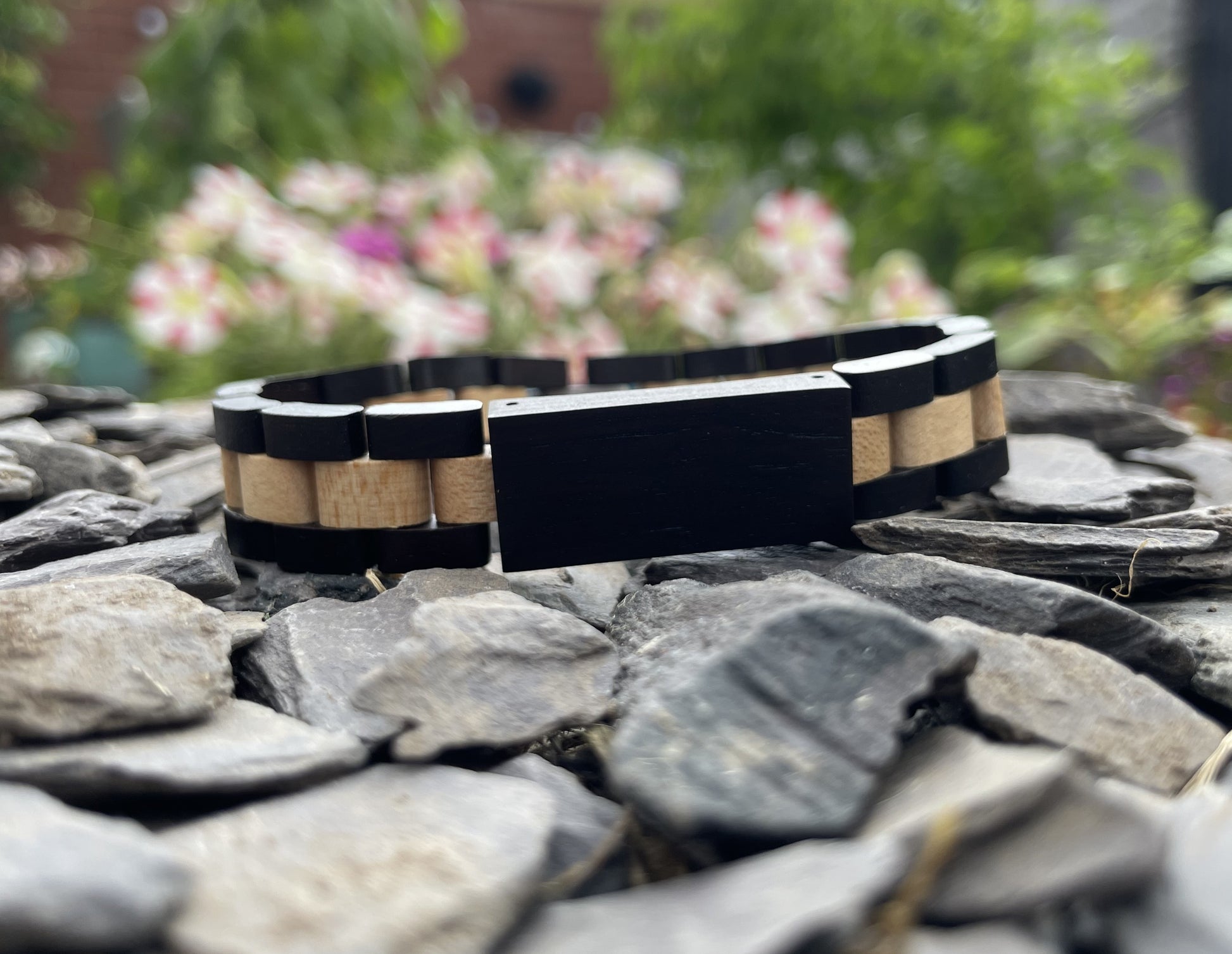 Black Walnut & Zebrano Bracelet

Made from solid walnut and "Zebra Wood" Zebrano; these bracelets are both comfortable to wear and a unique piece of jewellery.