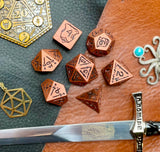 Copper Combat Polyhedral Dice Set