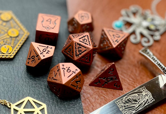 Copper Combat Polyhedral Dice Set