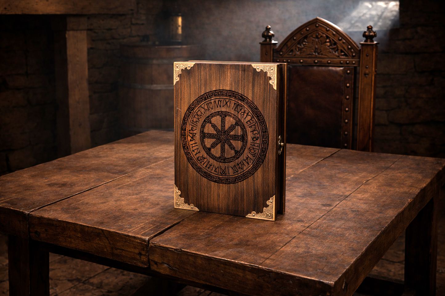 Norse Charred Ancient Dice and Storage Box
